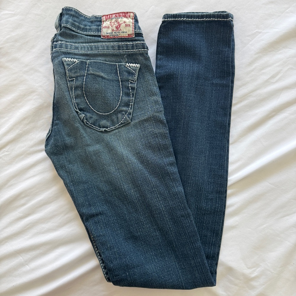 True Religion Women's Dark Blue Skinny Jeans